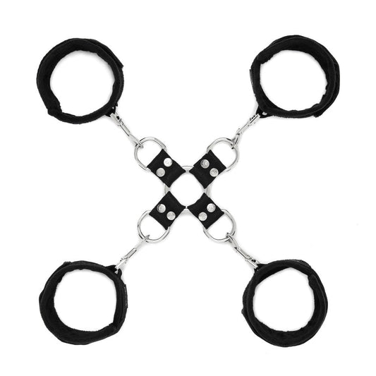 5-Piece Adjustable Hog Tie & Cuff Set Black