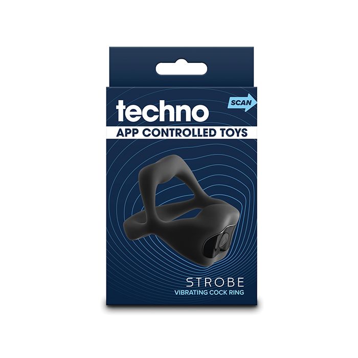 Strobe App Controlled Vibrating C-Ring - Black