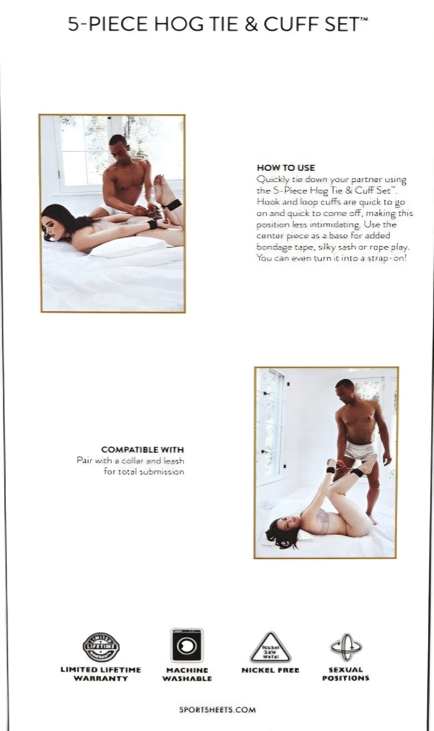 5 Piece Hog Tie plus Blindfold Set