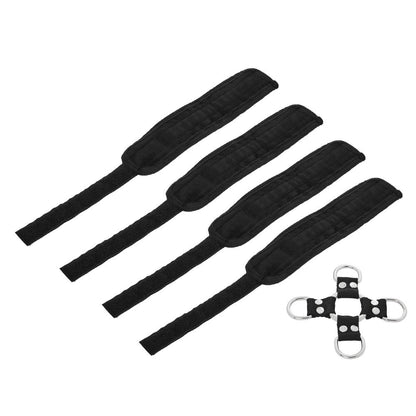 5-Piece Adjustable Hog Tie & Cuff Set Black