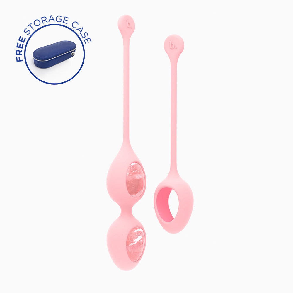 Yonii 2-Piece Rose Quartz Eggs Kegel Set
