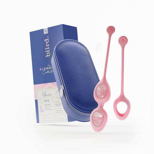 Yonii 2-Piece Rose Quartz Eggs Kegel Set