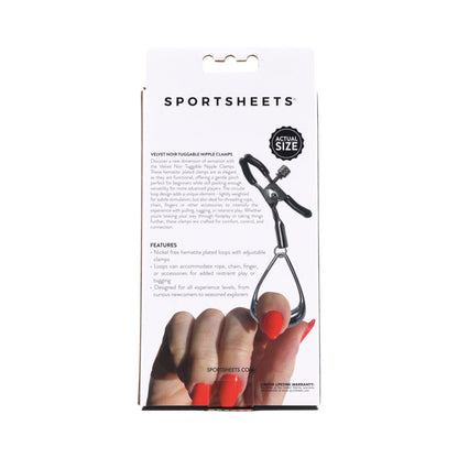 Velvet Noir Striker, Loop Paddle & Tuggable Nipple Clamps