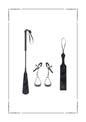 Velvet Noir Striker, Loop Paddle & Tuggable Nipple Clamps