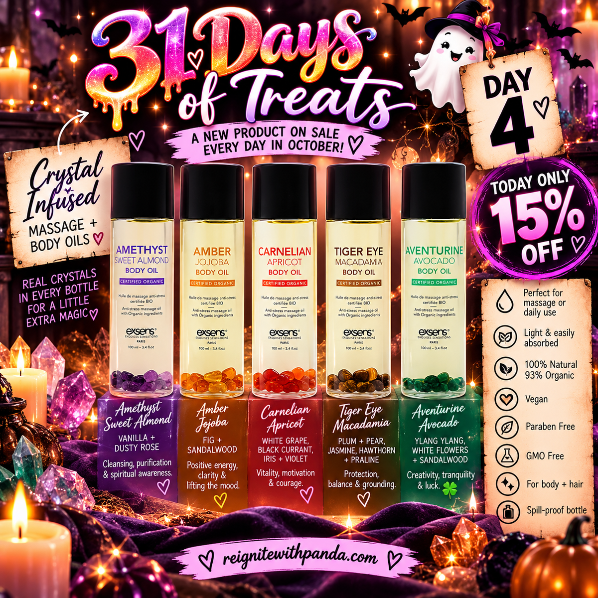 31 Days of Treats- Day 4- Crystal Infused Body Oil