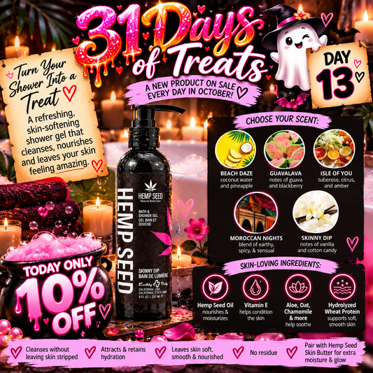 31 Days of Treats- Day 13: HEMP SEED SHOWER GEL
