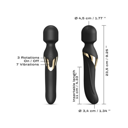 Dual Orgasms Wand - Black/Gold