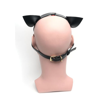 665 Bondage Pup Hood - O/S Black/Red